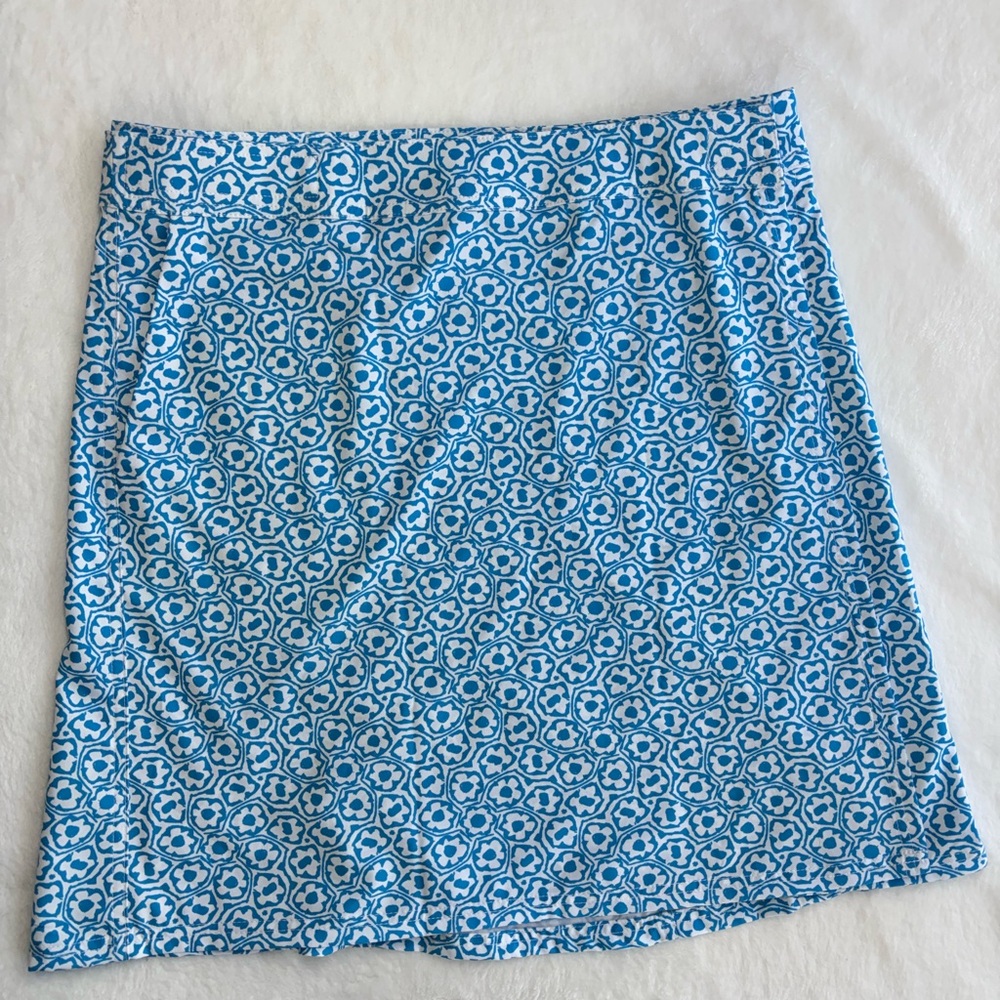 Rip Skirt Quick Dry Blue White Floral Printed Women's Velcro Skirt Medium